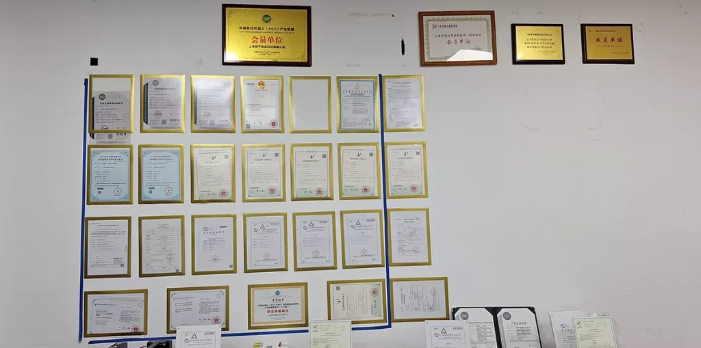 Various honorary certificates of battery manufacturer