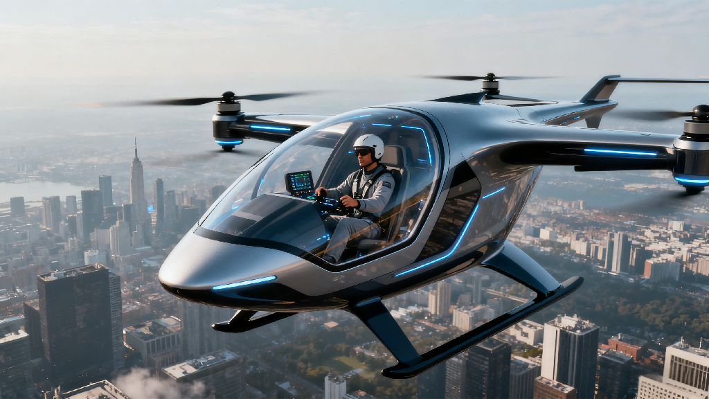 ppl is driving flying car