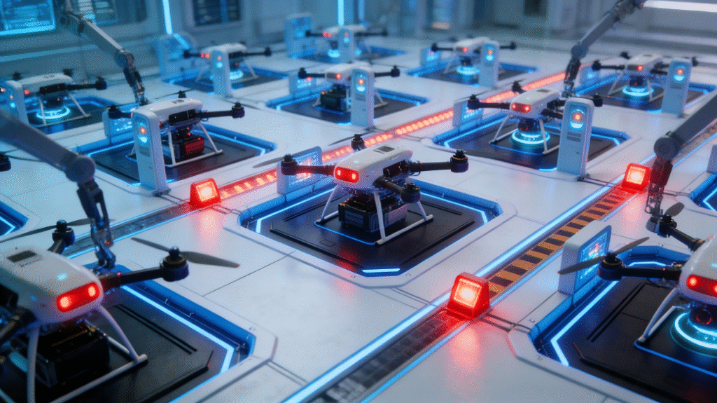 drone batteries are charging