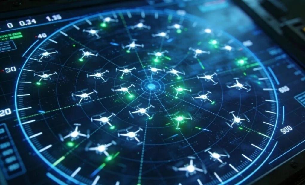 drone used in military drones in swarm formation