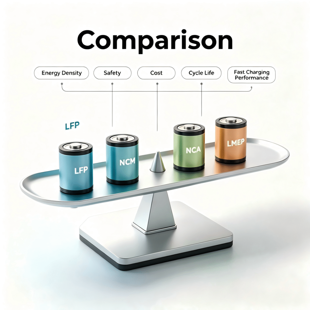 four chemical system batteries on a balance(1)