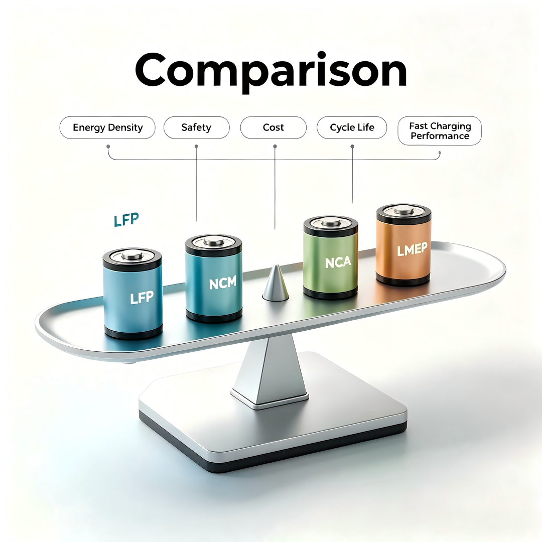 four chemical system batteries on a balance(1)