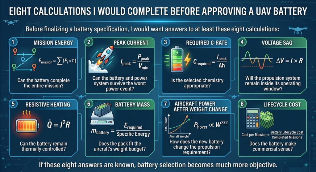 eight calculations i would complete before approving a uav battery